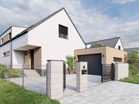 Moderní rodinný patrový dům 5-6+kk/užitná plocha 154,5 m2 s pozemkem 551 m2 - ZTV Srubec U Školky